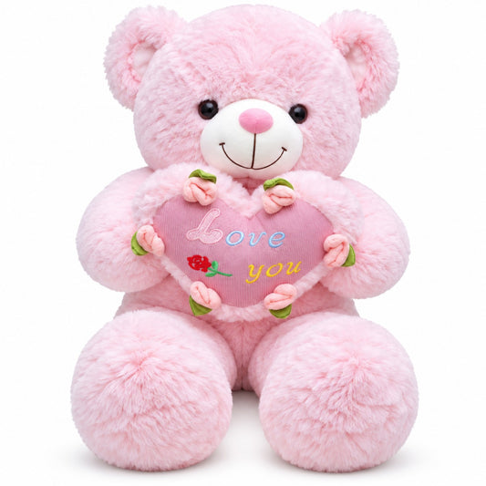 Rosy Heart Teddy pink front view