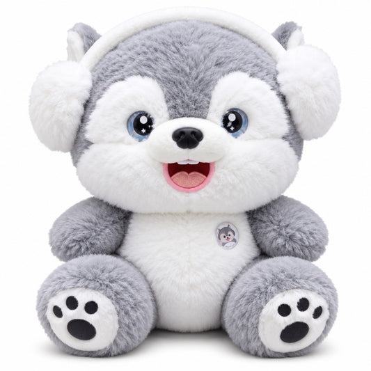Snowy Tunes Husky 40cm front view