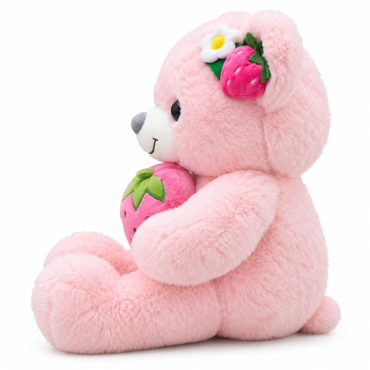 Strawberry Sweetheart Teddy pink side view