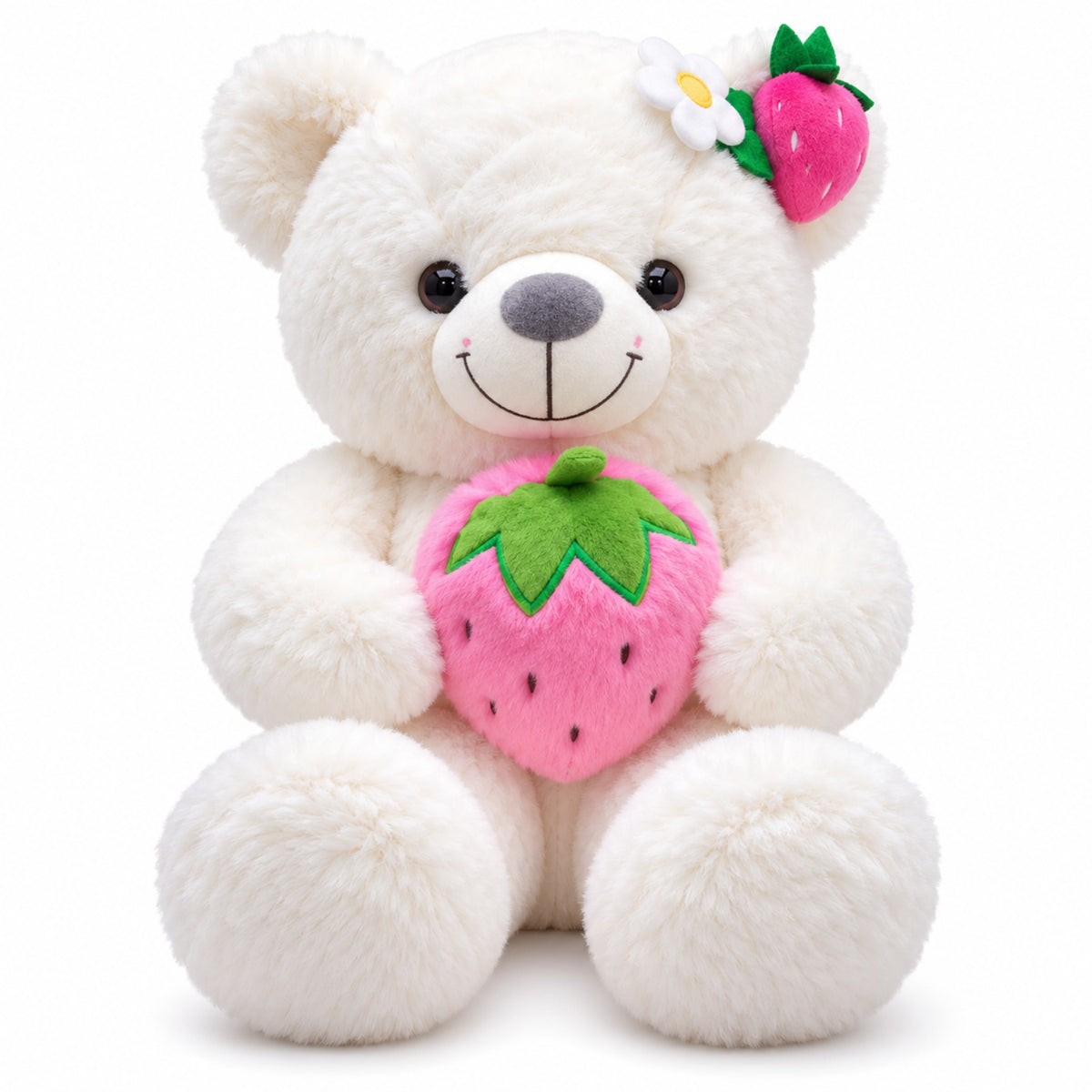 Strawberry Sweetheart Teddy white front view