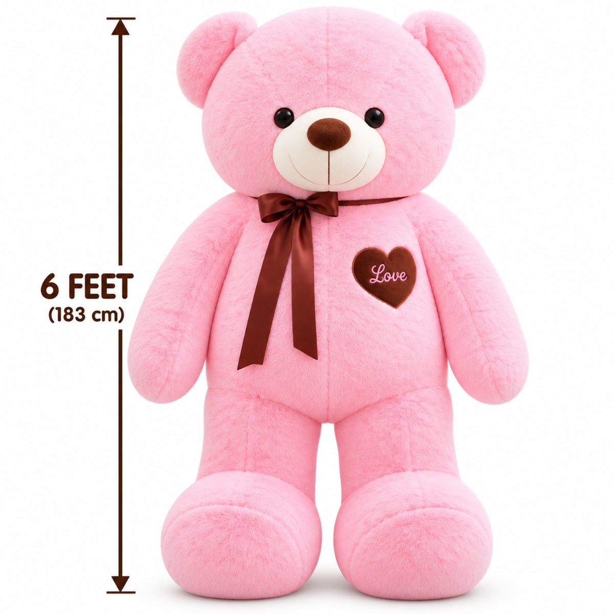 Sweetheart Giant Teddy pink 6 feet size reference