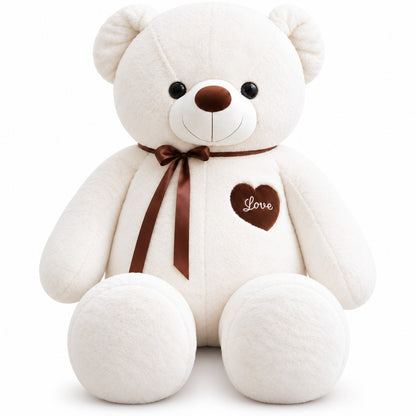 Sweetheart Giant Teddy white front view - 6 feet