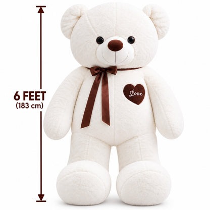 Sweetheart Giant Teddy white 6 feet size reference