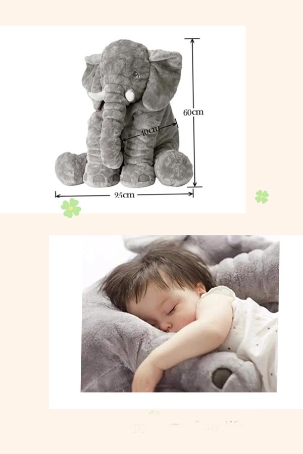 Baby Elephant Cuddle Pillow 2 ft 4 colors Scented Cuddles